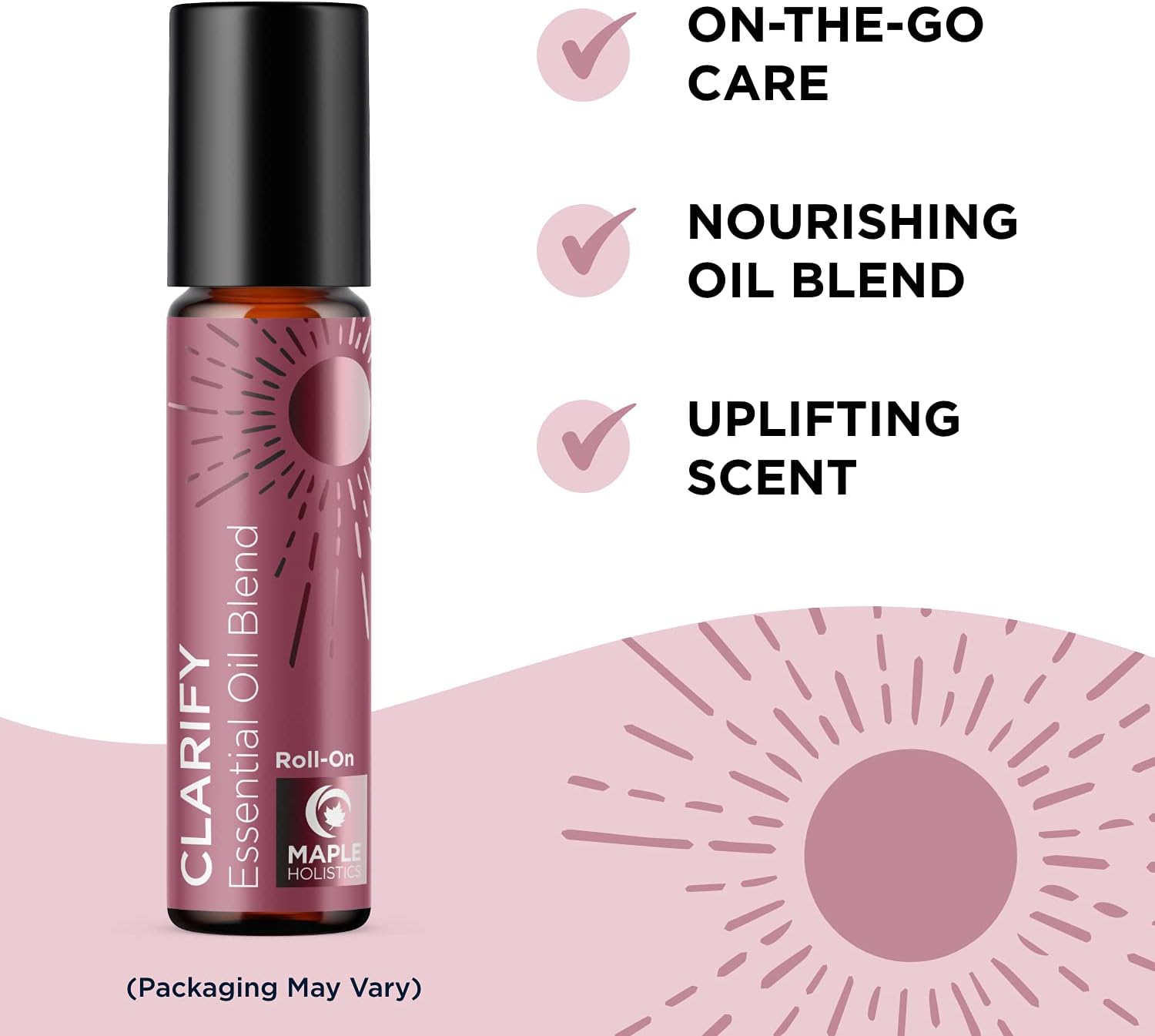 Headache Essential Oil Roll On - Clarify Essential Oil Blend Headache Roll On with Aromatherapy Oils - Peppermint Rosemary and Lavender Roll On Essential Oils for Skin Use Relaxation and Self Care