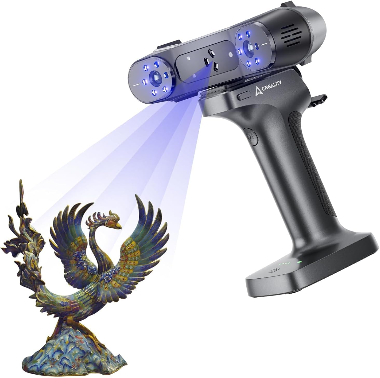 Creality 3D Scanner Raptor X for 3D Printing, 60fps 34 Cross Blue Laser & NIR WiFi 6 Consumer Handheld Scanner 0.02mm Accuracy, 24-Bit Fast Full-Color Scanning for Windows macOS