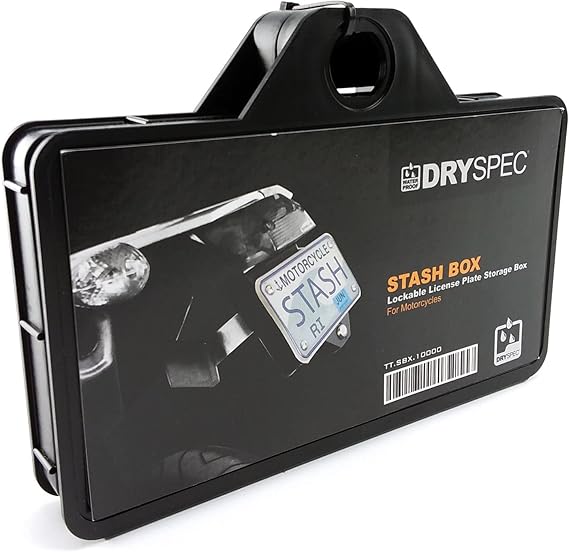 Stash Box Lockable Motorcycle License Plate Storage Box
