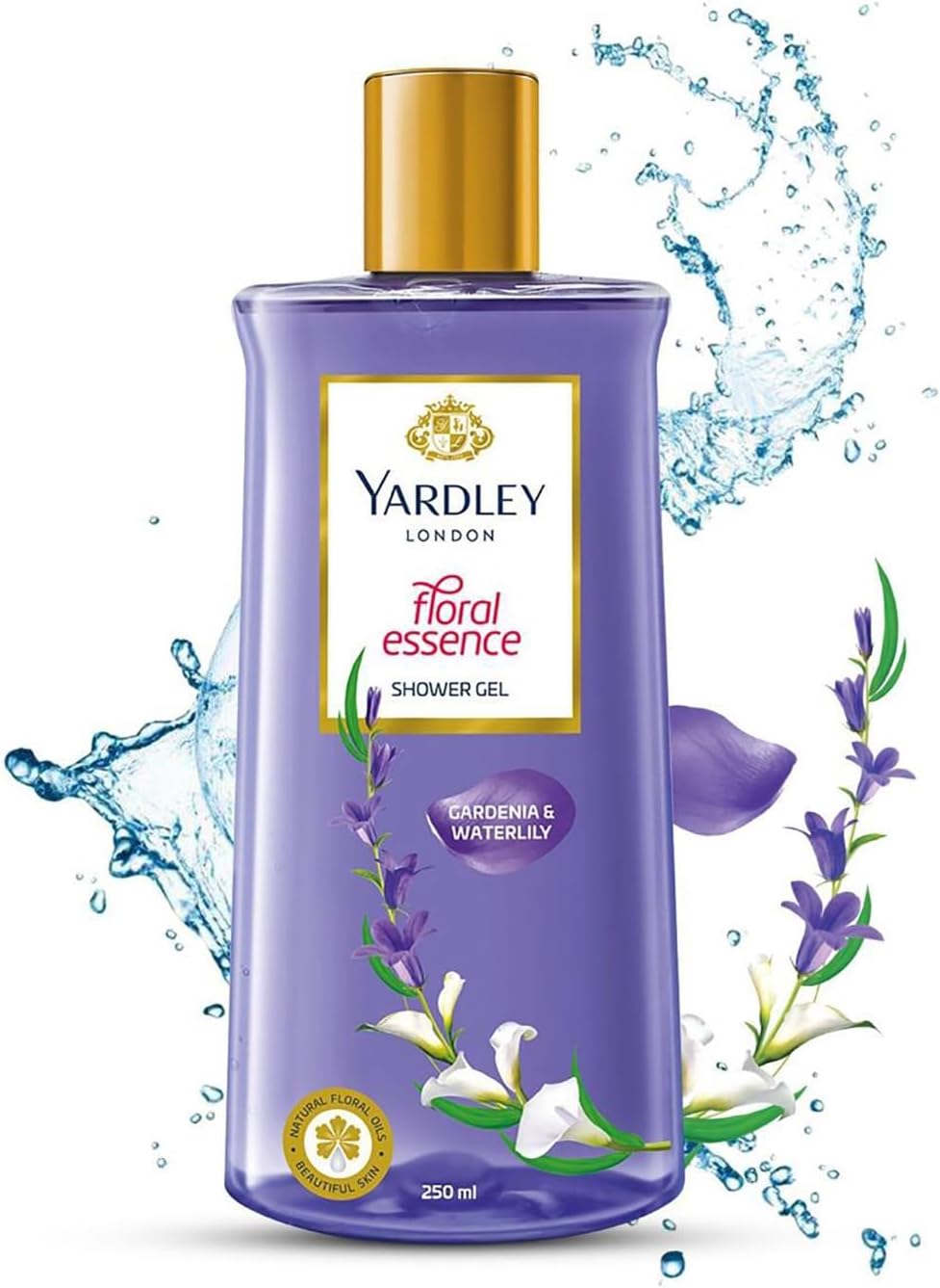London Floral Essence Shower Gel Gardenia & Waterlily - 250ml /8.45 Fl Oz
