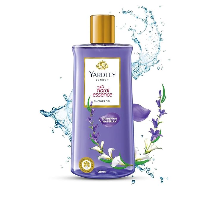 Yardley London| Shower Gel| Floral Essence| With Natural Floral Oils Of Gardenia & Waterlily| No Parabens| No Silicones | 250ml