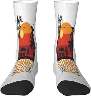 Mountain Adventure Hipster Badges Set of Outdoor Summer Camp Unisex Casual Crew Novelty Athletic Men's Dress Patterned Sock