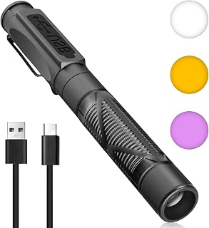 Lámpara de diagnóstico para pupilas, luz de 3 colores, recargable por USB, portátil, con clip de bolsillo, para enfermeras, estudiantes, médicos