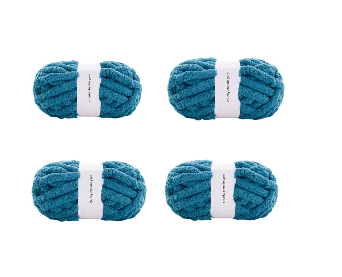 Soft Chenille Chunky Yarn, Washable Arm Knitting Yarn Cozy Large Chunky Knit Yarn Jumbo Bulky Yarn (