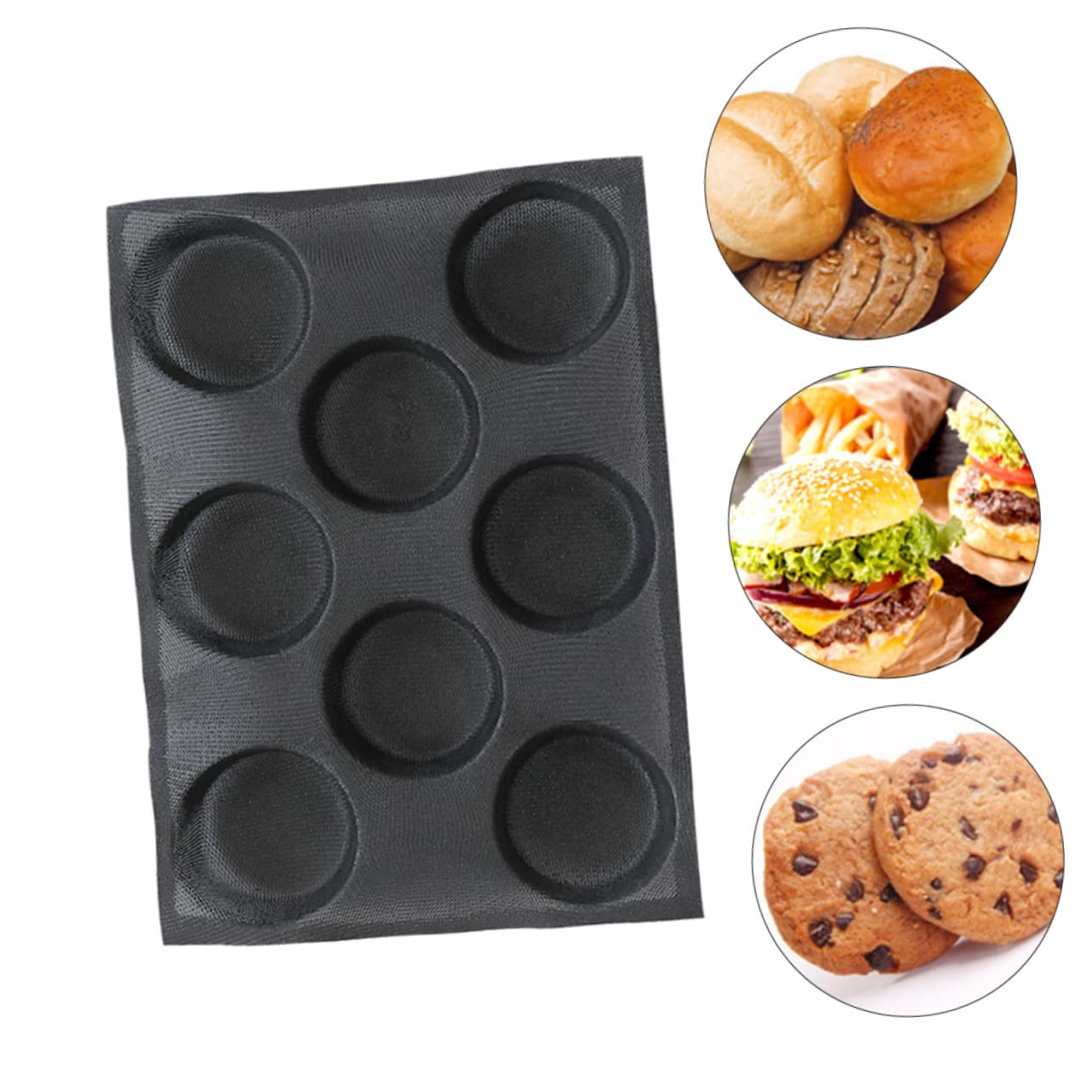 HEMOTON 4pièces Moule à Silicone Non-adhésif Utilisation Sûre Au Four - Et Congélateur Pour Burger Buns Accessoire De Cuisine Pratique