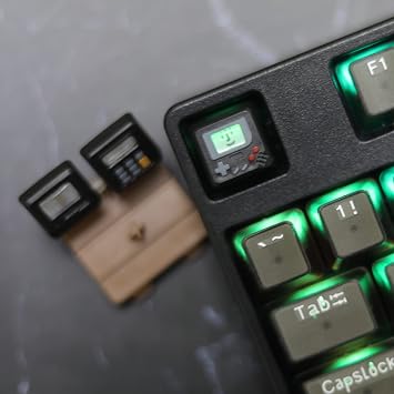 Cute Keycap,Custom 3D ESC R4 Profile Shine-Through Artisan Key for Mechanical Keyboard,Retro Mini Gaming Pad Keycap (Black)