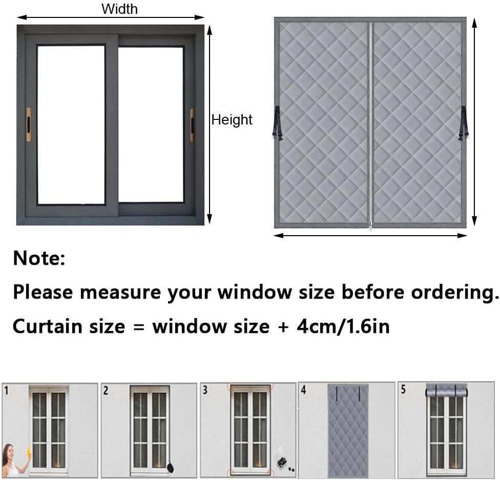 Winterinsulating Windows Kit 3 Layer Thermal Insulated Window Cover Weatherproofing Window Insulation Kit Self-Adhesiv Windows Insulation Film For Bedroom Attic RV(Brown,39x106in/100x270cm)