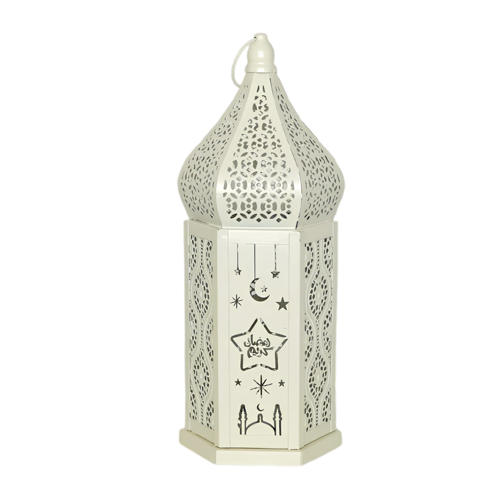 Moroccans Lanterned Decorative, Golden Metal Holder for Hanging Tabletop, Outdoor Indoor Halloween Ramadans Decors Decorsative Holders for Home Decors