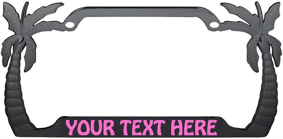 Palm Tree Your Text HERE License Frame Chrome/Black (3CHROME/Black)
