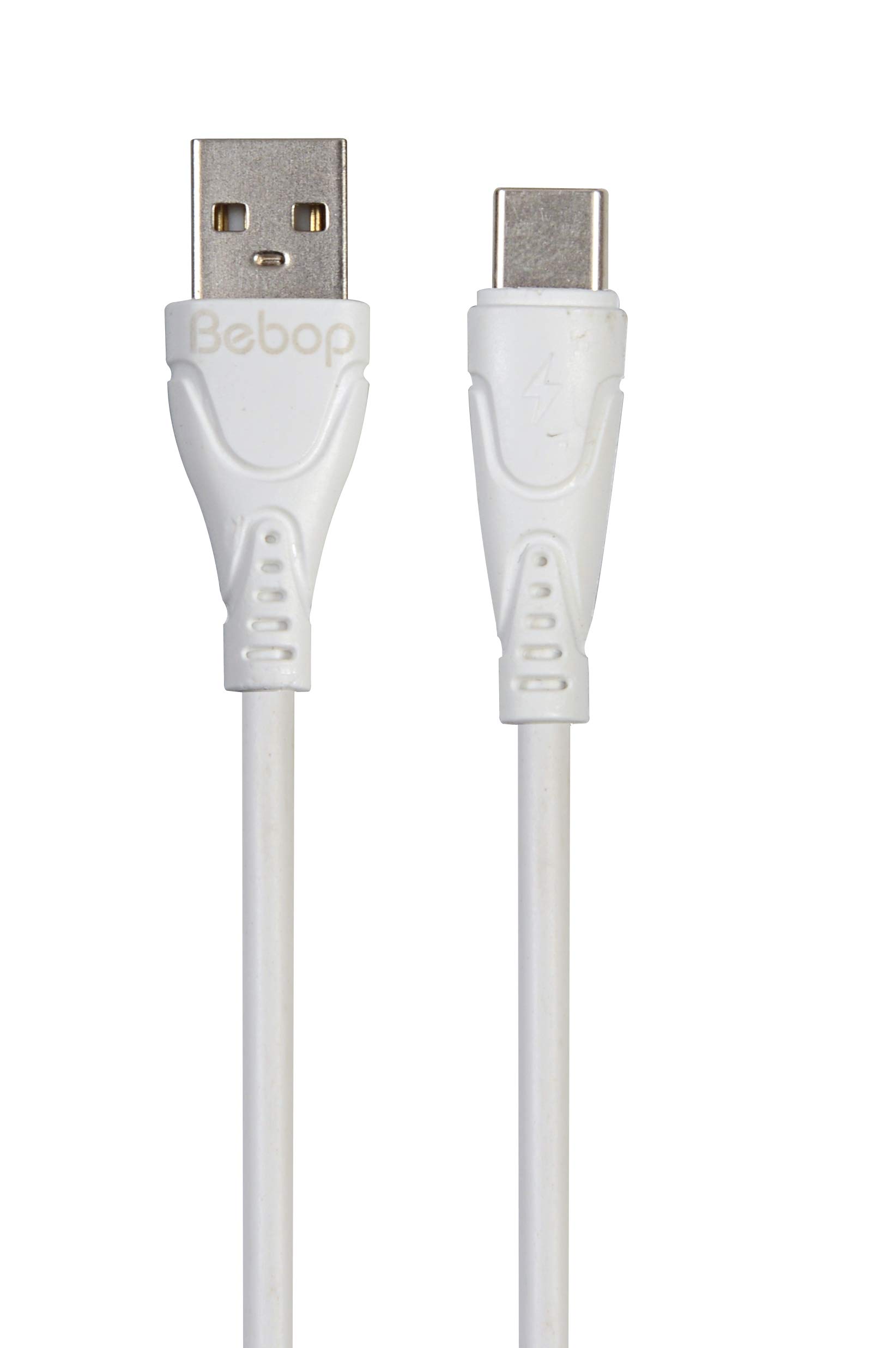 Bebop TYPE C USB Cable 2.4A Fast Charging, Data Transmission 480 mbps speed 1500 mm Thickness Extra Tough Unbreakable PVC Braided 1.5 Meter compatible to 3A chargers for Android Devices (White)