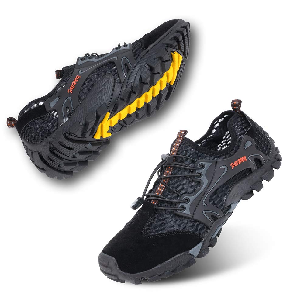 Hitmars Zapatos Descalzos para Hombre, Deportes, Secado rápido, Zapatos de Trail Running para Mujer, Transpirables, Unisex, para Deportes acuáticos, Zapatos de Playa, Color Negro, Talla 36-50