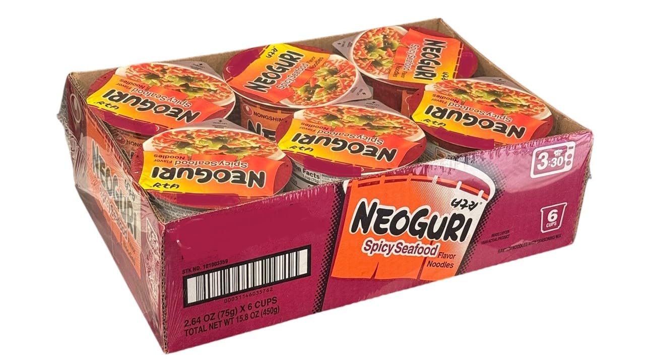 Korean Instant Noodles (CASE SET, NEOGURI SPICY SEAFOOD INSTANT NOODLES)