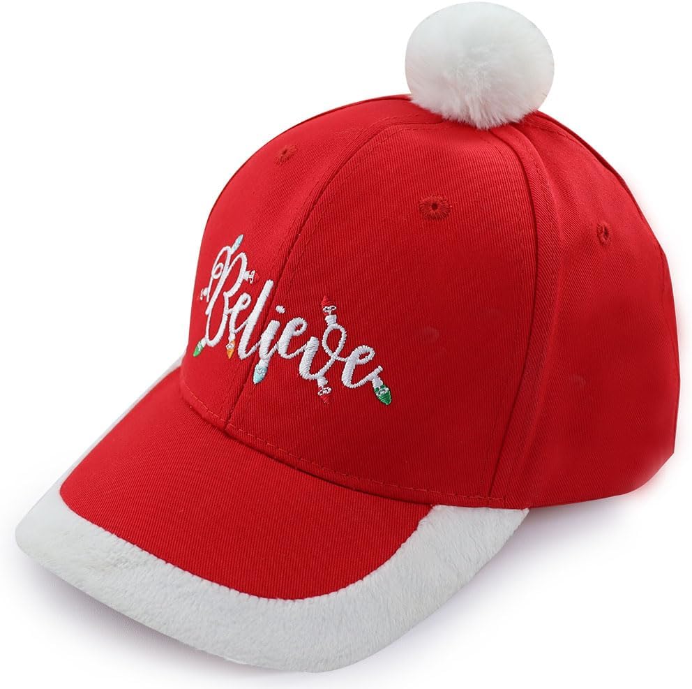 Tbstlumd Merry Christmas Hats for Men Women, Adjustable Cotton Embroidered Believe Christmas Baseball Cap - Image 2
