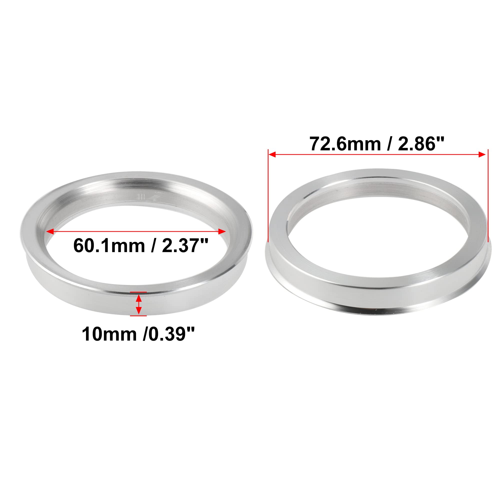 Lot De 4 Anneaux De Centrage 72.6 X 67.1mm - Bagues De Jantes Orange - Pour Personnalisation Roues