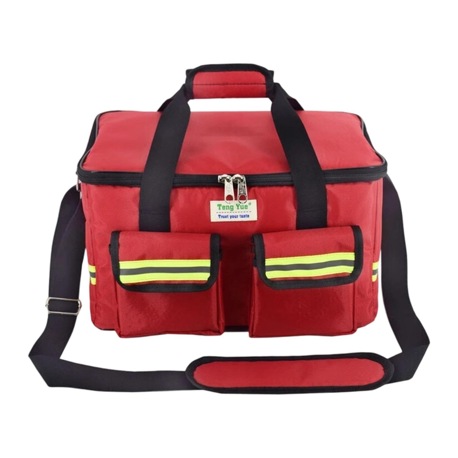 First Aid Bag Empty 14.17x8.66x8.66inch Emergency Bag for Car Camping Hiking Red-image-15