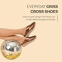 FAUSTO FST FJDWC-7052 COPPER-36 Women Copper Criss Cross Strap Design Perforated Slip On Shoes | Back Open Casual Shoes for Office, Outdoor, Party (3 UK) gallery image
