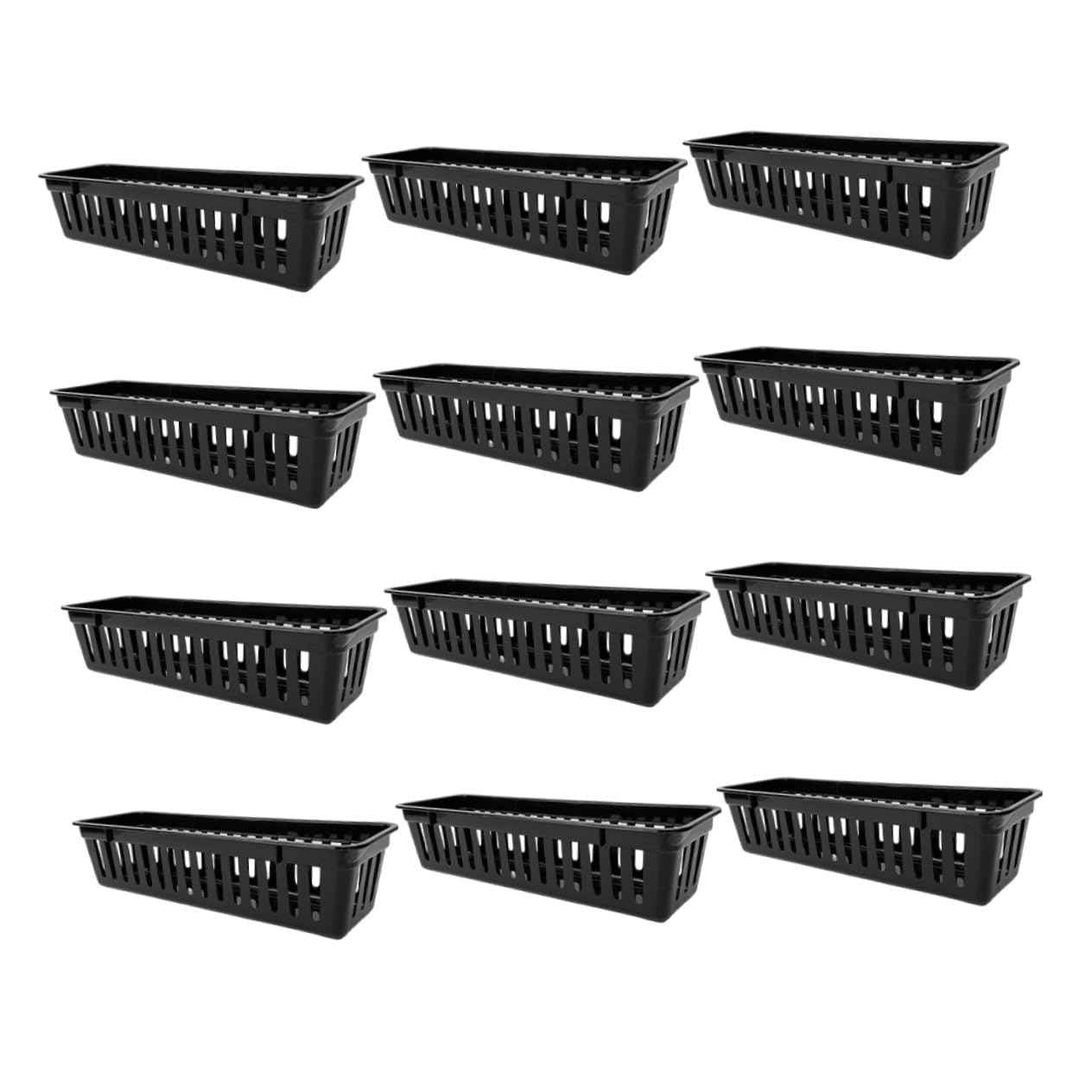 SOIMISS Organizador de Lápices Rectangular de Pp Negro, 12 Piezas