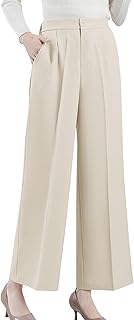 [Yino] ワイドパンツ レディース パンツ ウエストゴム センタープレス入り 脚長 ゆったり 体型カバー 着痩せ 着回し力 爽やか 大人 きれいめ おしゃれ ボトムス カジュアル オフィス 通勤