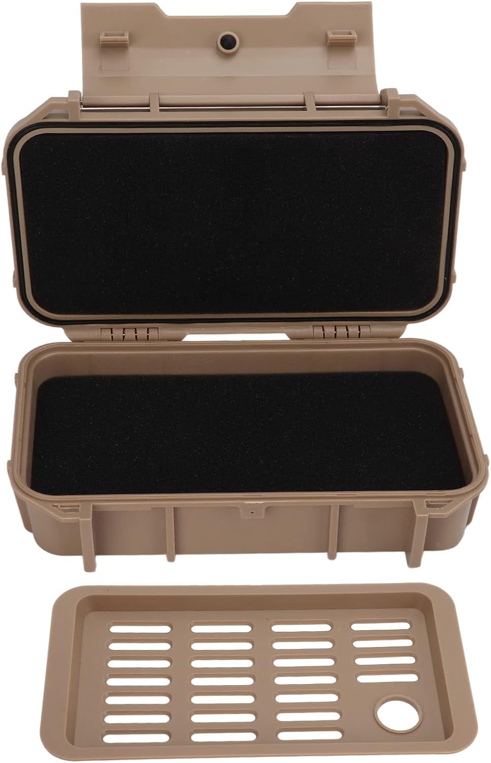 VGEBY Hard Carry Tool Case Safety Instrument Tool Box ABS Plastic Storage Toolbox for Outdoor Camping (Double Layer Box, mud Color)