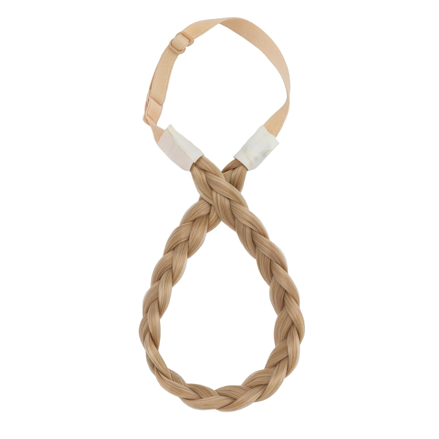 Hairro Braided Hairband Plaited Headband with Synthetic Hair - Elastic Stretch 3 Strands For Women Girls 27g #26/613 Blonde