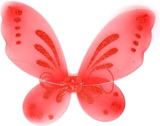 Fairy Wings for Adults, Women Girls Butterfly Fairy Wings Fairy Costumes Sparkle Fairy Princess Angel Wings Cosplay Christmas Halloween Dress Up Birthday Party Favor Gift for Girls Women Red