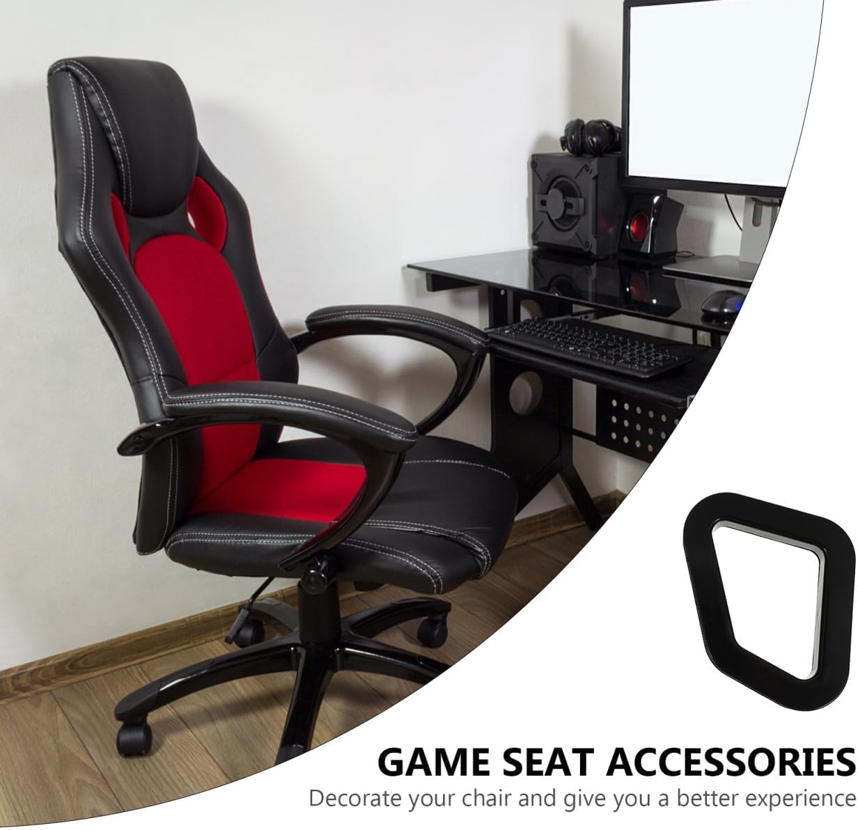 Hemobllo 2 Sets Black Cybercaf Chair Decorative Fittings Easy to Install Domestic Gaming Chair Accessories for Electronic Game