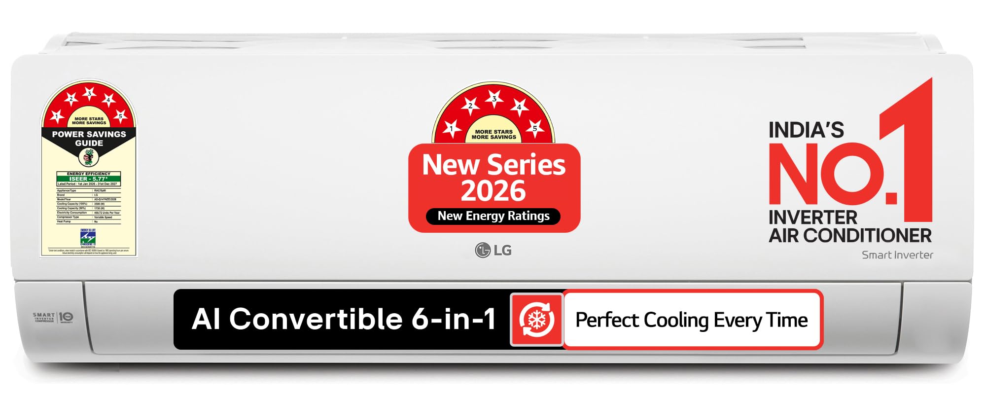 LG 1 Ton 5 Star AI Dual Inverter Split AC RS-Q12JNXE