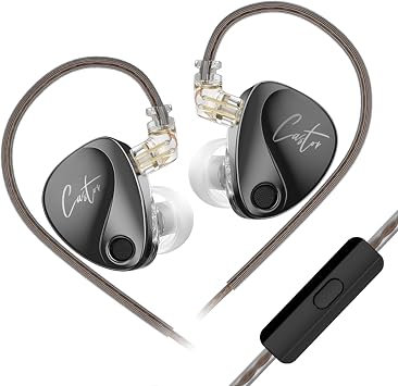 KZ Castor Tuning Adiustable Dual-Driver Earphones,10MM+8MM Dynamic Driver Earbuds Wired,in Ear Monitor,IEM Ear Buds Wired,3.5mm Plug Headphones with mic, Black