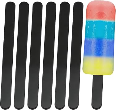 ONLYKXY 20pcs Ice Cream Stick Reusable 4.5inch Mini Acrylic Cakesicle Stick for DIY Crafts Candy Cake Mold Home Party Plant Labels Hair Removal Waxing Mixing Fudge Black