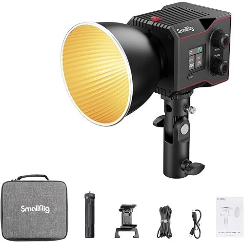 SmallRig RC 60B COB Video Light, 49Wh Battery 45min Runtime, 63W 11200lux CRI 97+ Bicolor LED Video Light, Portable Palm-Sized Continuous Output Light, for Photography/Video/Studio, Mobile Version