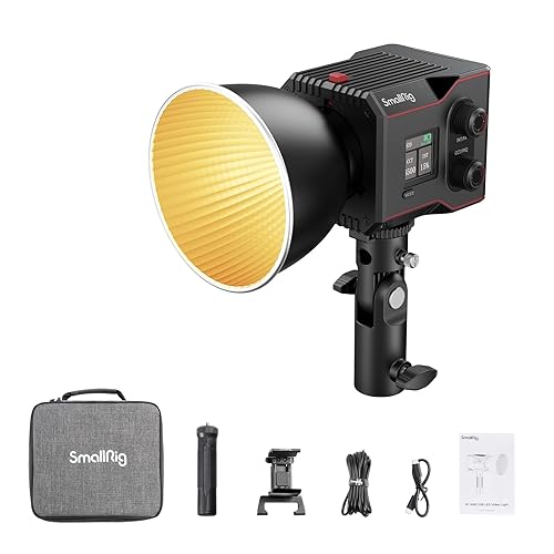 SmallRig RC 60B COB Video Light, 49Wh Battery 45min Runtime, 63W 11200lux CRI 97+ Bicolor LED Video Light, Portable Palm-Sized Continuous Output Light, for Photography/Video/Studio, Mobile Version - 60B Bi-Color (Pro)