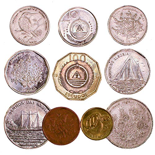 10 Cabo Verde Monedas 5-100 Escudos. Antigua Colección De Monedas De África, Desde 1975. Ideal para Banco De Moneda, Sostenedores De Moneda Y Album De Monedas