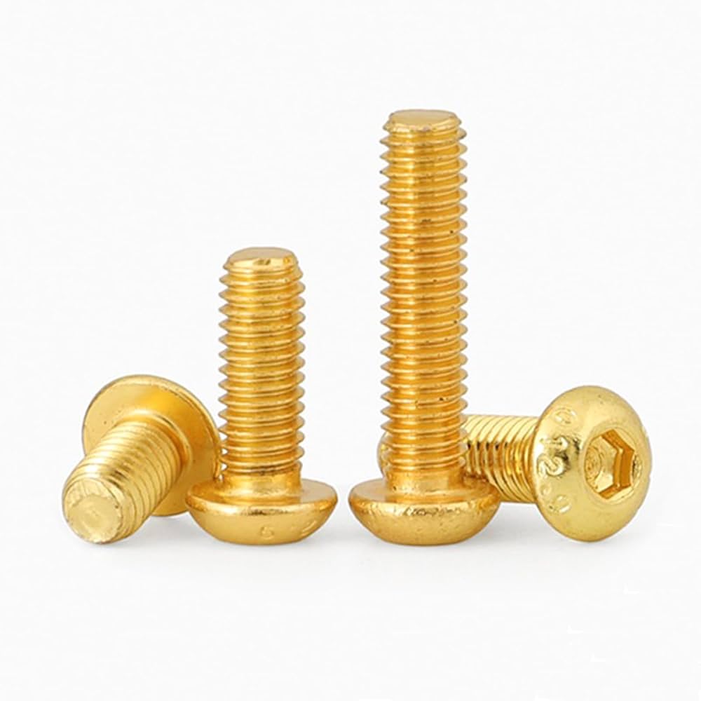 だんじり　金メッキ チタンボルト M8×25mm P1.25 ワッシャー組込 小頭 キャップ
