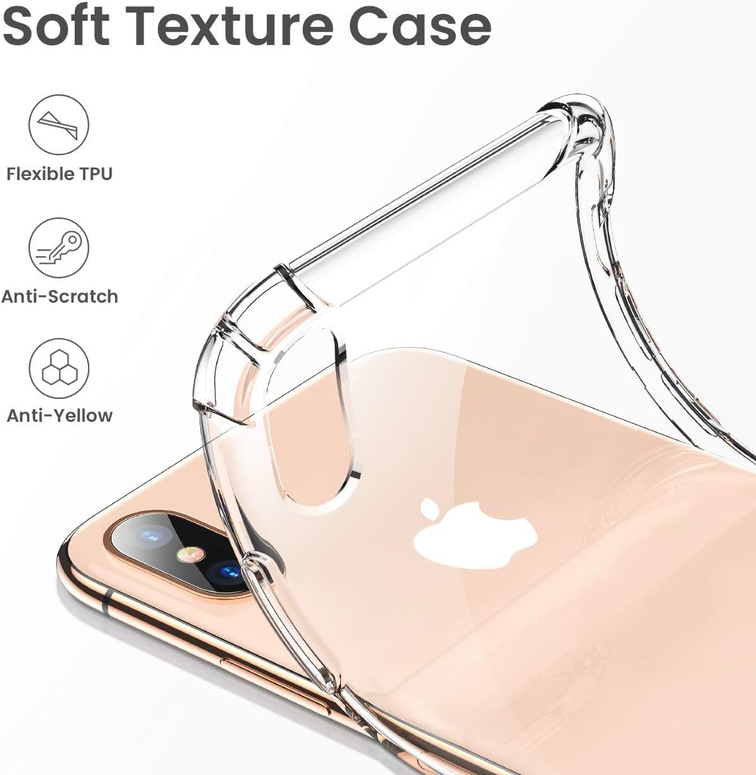 AINOPE Compatible iPhone Xs Max Case,[Crystal Clear] Shock Absorption with 4 Corners Protection, Protective Cover with Soft Scratch-Resistant TPU Compatible iPhone Xs Max 6.5 inch 2018