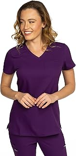 B-well Aurelia Casaco sanitário mulher antibacteriana, resistente a odores, antirrugas, uniforme médico, enfermeiro, estética, clínica, veterinária