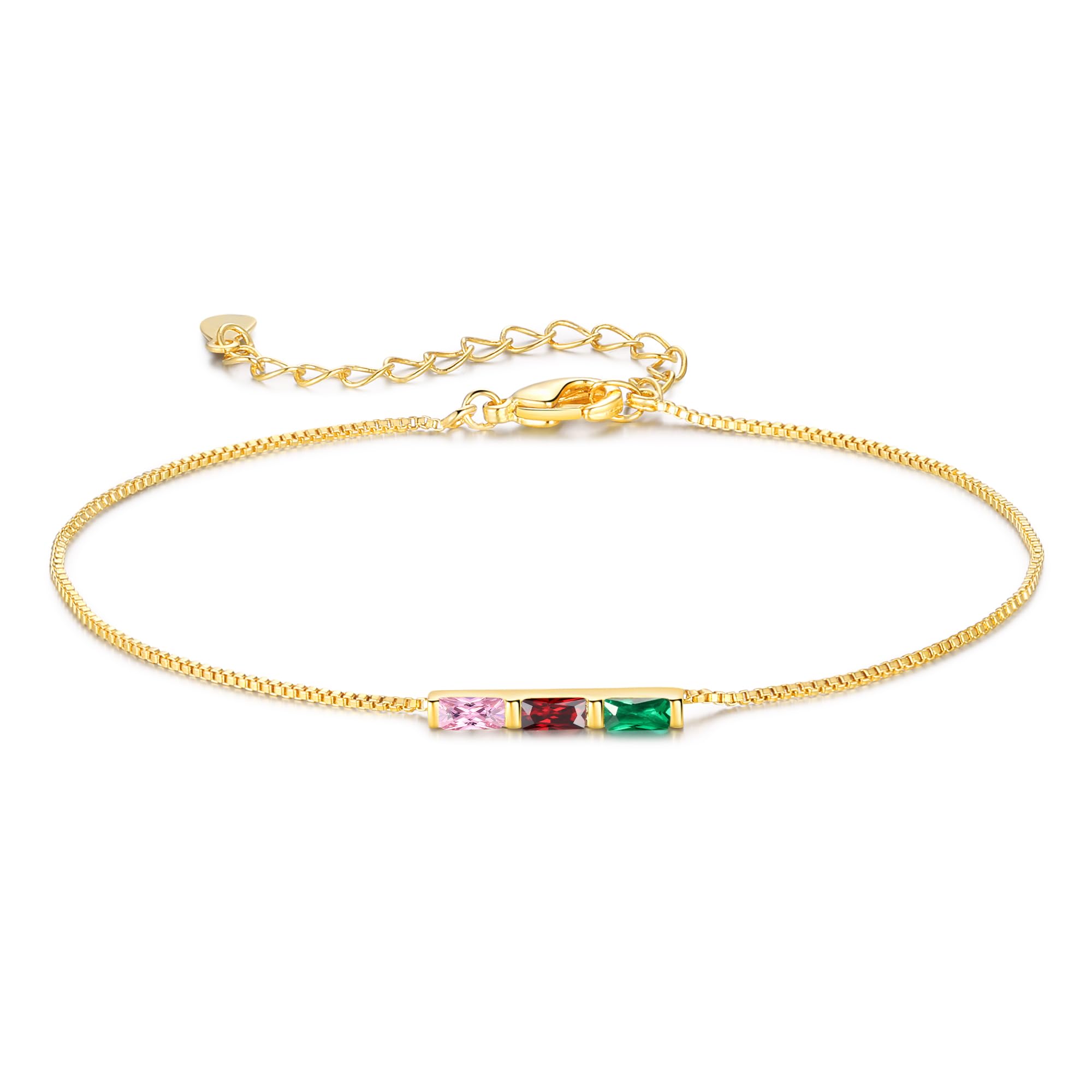 Lam Hub Fong Personalized Birthstone Bracelet for Mom Custom Stone Jewelry