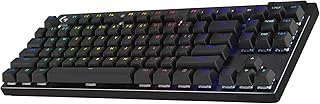 Logitech G PRO X TKL Lightspeed Wireless Gaming Keyboard, Ultra-Portable Tenkeyless Design, LIGHTSYNC RGB, PBT keycaps, Ta...