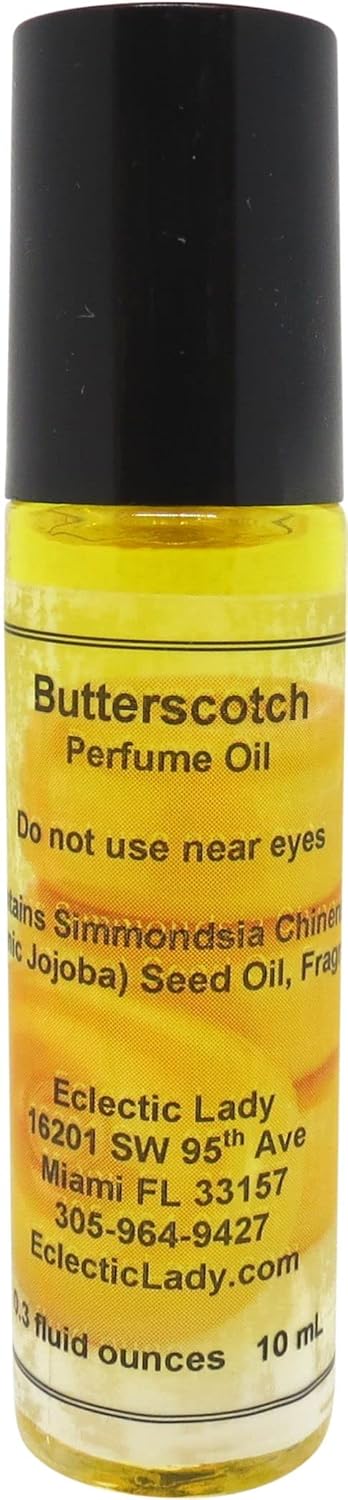 Butterscotch Perfume Oil, 1.0 Oz Portable Roll-On Fragrance with Long-Lasting Scent, Delightful Essential Oils and Jojoba Oil For Daily Use