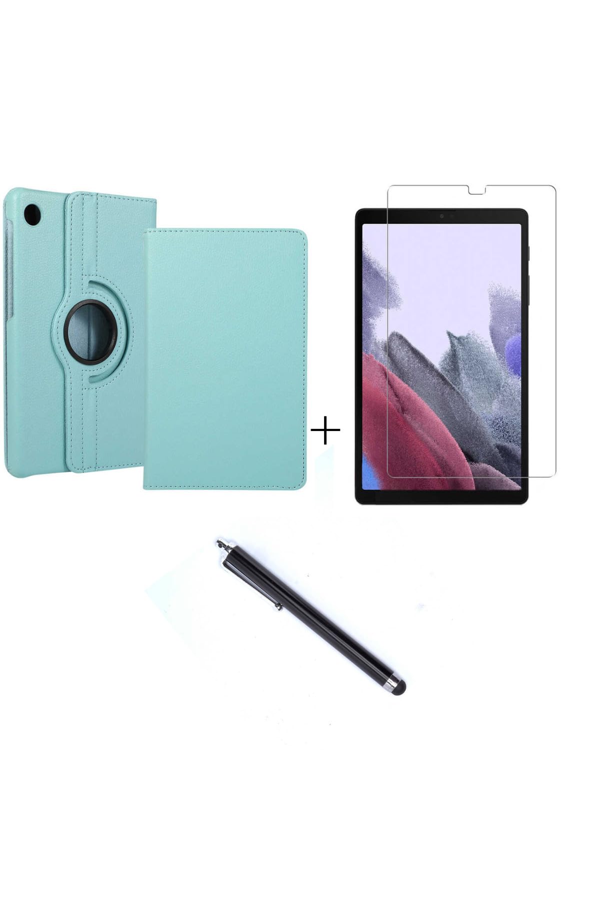 CONSTRAIN - Huawei Honor Pad X8 10.1 inç ile Uyumlu Standlı Dönebilen Tablet Kılıfı + Ekran Koruyucu + Kalem Set - Mavi