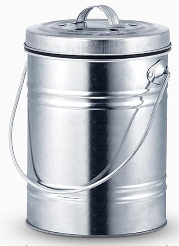 Cubo de compostaje de cocina retro de metal con tapa, cubo de plástico a prueba de fugas en el interior con filtros de carbón sin olor, fácil de disponible en Yaxa Colombia