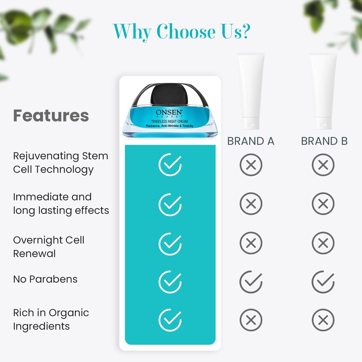 Onsen Secret Wrinkle Repair Tenseless Night Face Cream - Dermatologist Recommended Anti-Wrinkle, Radiance and Tonicity Cream - Anti Aging Ultra Boost Facial Cream for Dry Skin & Age Spots 50ml - Image 7