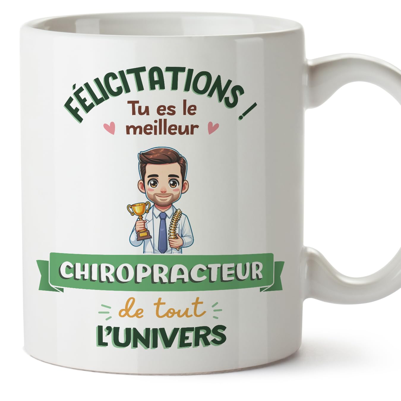 MUGFFINS Chiropractor Man Mug - in French - Meilleur Univers Trophée - Funny Gift for Colleagues - Ceramic 11oz Mug — image 1