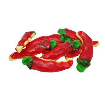 SweetGlob Red Hot Chili Peppers Filled Gummy Candy 1 Pound