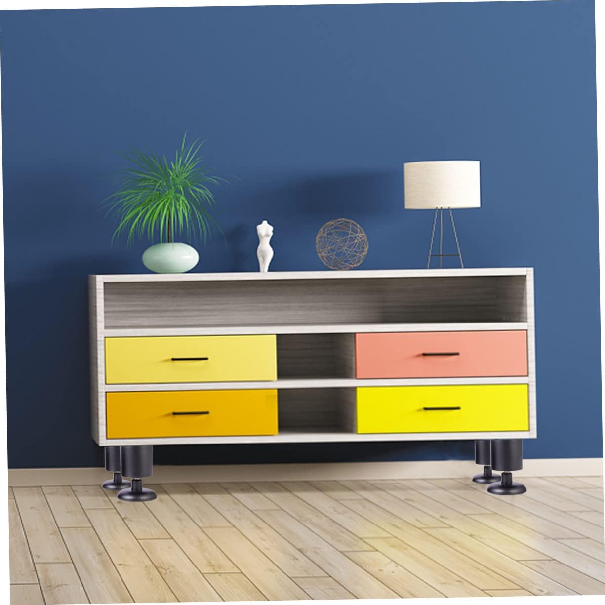 CANIGHT 4pcs Adjustable Stainless Steel Furniture Legs Height with Anti-Scratch Pads for Cabinets Sofas and Dressers Modern Design Furniture Feet