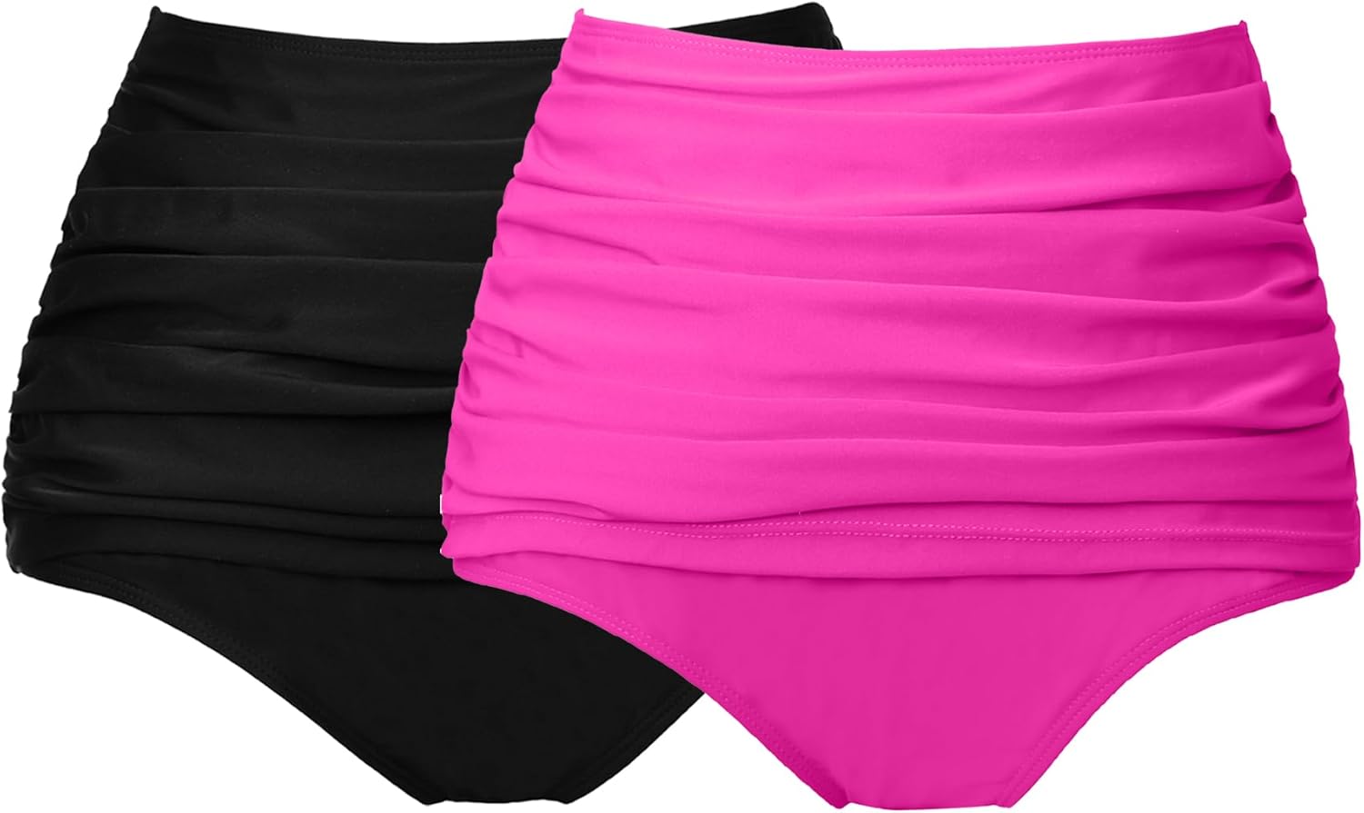 COCOPEAR Women's High Waisted Full Coverage Bikini Bottom Ruched Bathing Suit Bottoms for Women Tummy Control Swim Bottoms