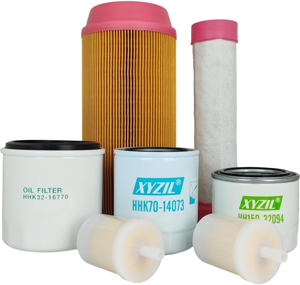 Maintenance Filter Kit Compatible with Kubota ZD326 ZD331 ZD326S ZD326P ZD326RP Oil Fuel Air HST Hydraulic HH150-32094 12581-43012 K3181-82240 K3181-82250 HHK70-14073 HHK32-16770 77700-08713