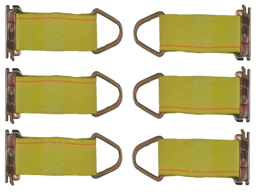 Cargo Equipment Corp. 6 Pack of 6 E Track Tie Off with D Ring Yellow