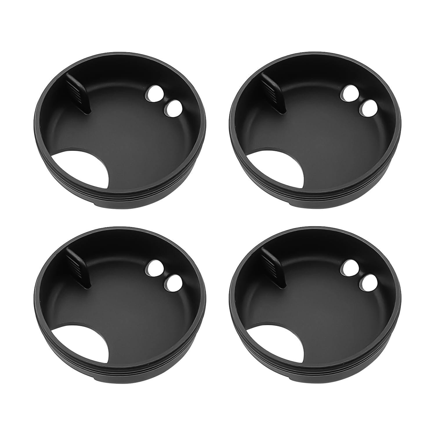 Tabanzhe Black 4Pcs Silicone Mouth Splash Guard Easy Sipper For Wide Mouth Water Bottle Splashguard Insert Lid With Finger Grip Anti-Spill Intended Accessories For 53Mm Nalgene Wide Mouth Lid(Black)