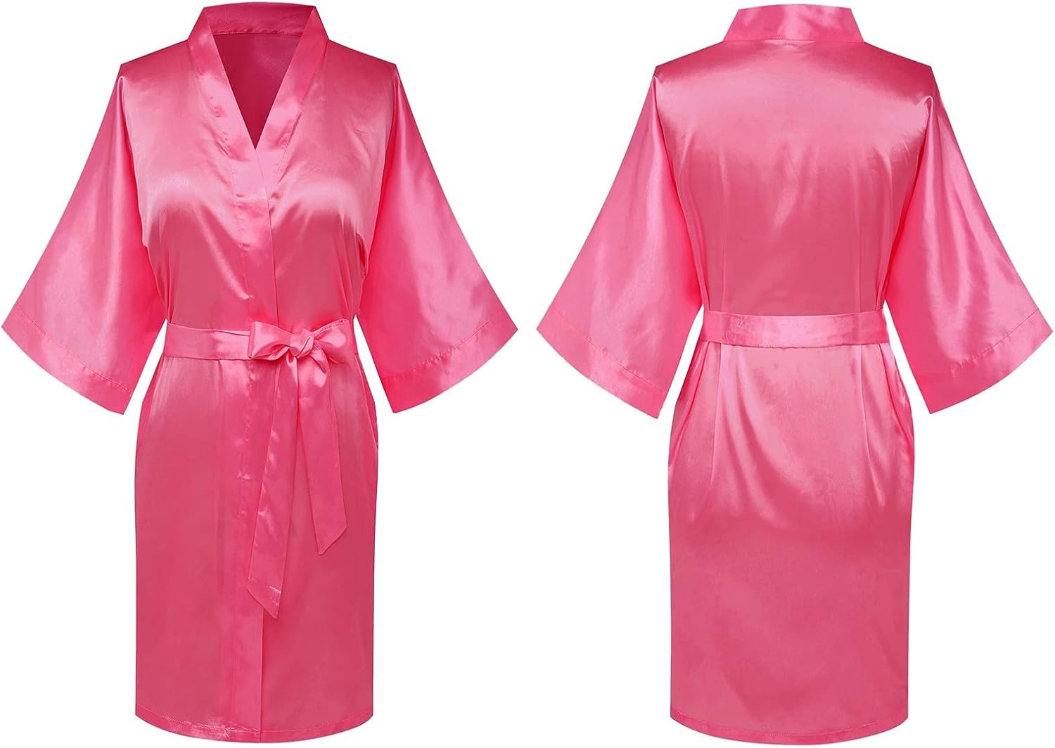 Women's Pure Short Silky Robes Bridesmaid Bride Party Satin Robes Sleepwear - Image 5