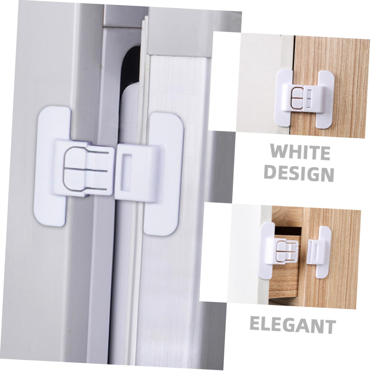 10 Pack Child Safety Cabinet Locks Baby Proof Drawer Locks for Kitchen Fridge Cupboard Child Locks Anti-Clip Hand Lock Buckle 2.75X2.75X0.39 Inch for Home Childproofing